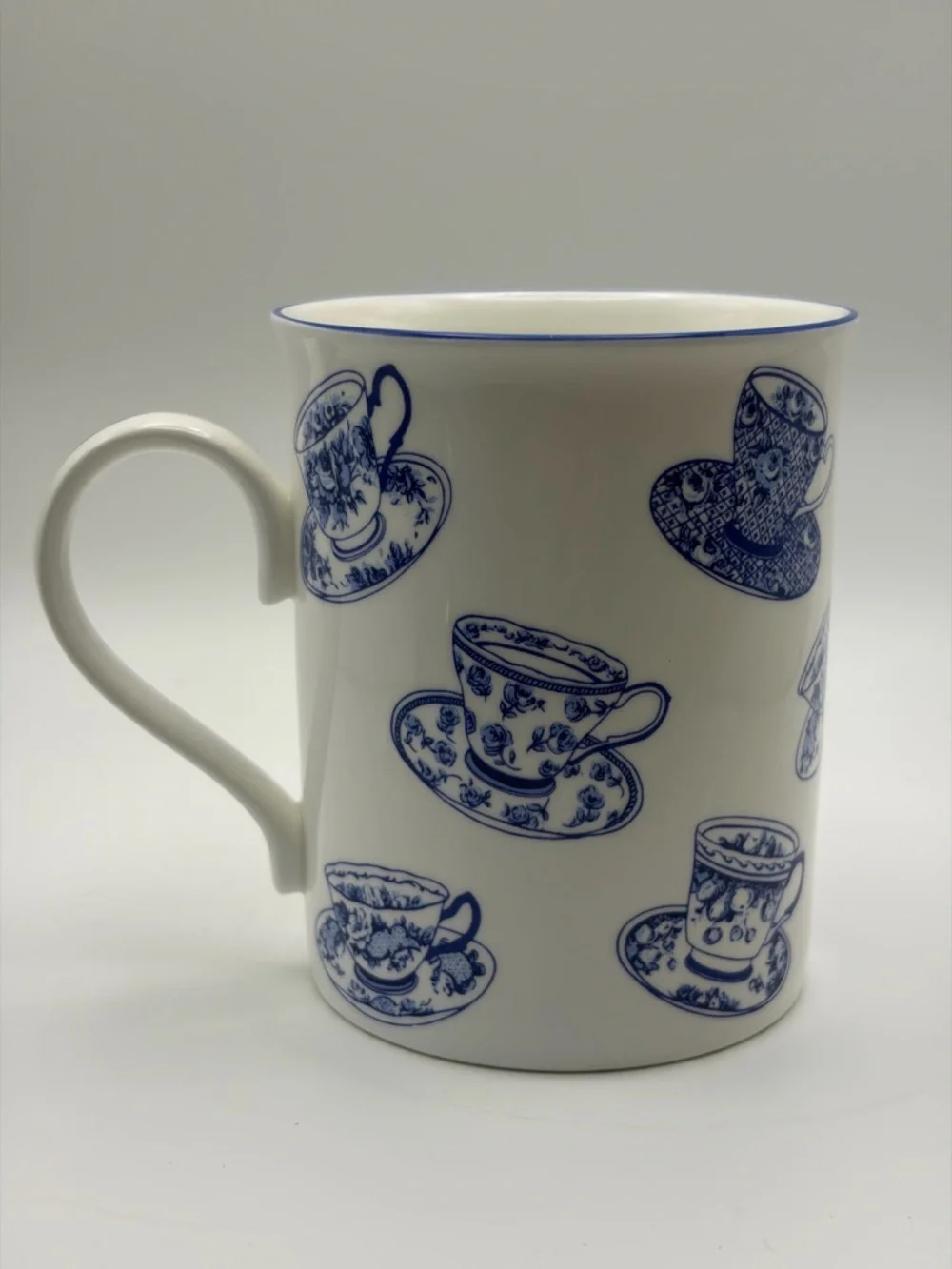 Royal Grafton Coffee Mug China Blue Pattern White & Blue Cottagecore Shabby Chic